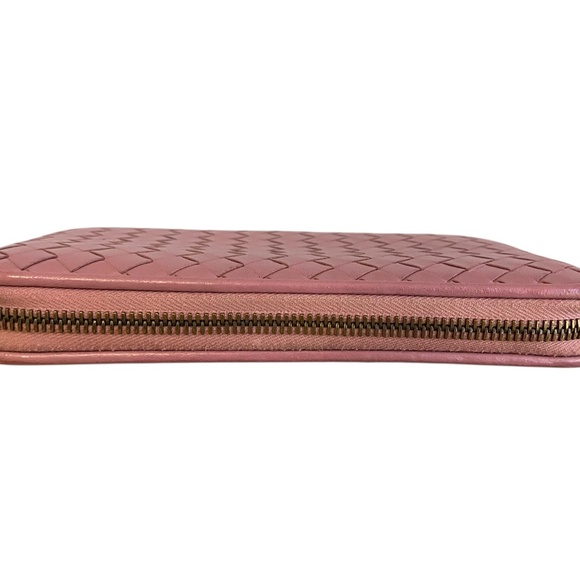 Authentic Bottega Veneta Intrecciato Leather Zip-Around Long Wallet - Pink Mauve - Picture 5 of 15